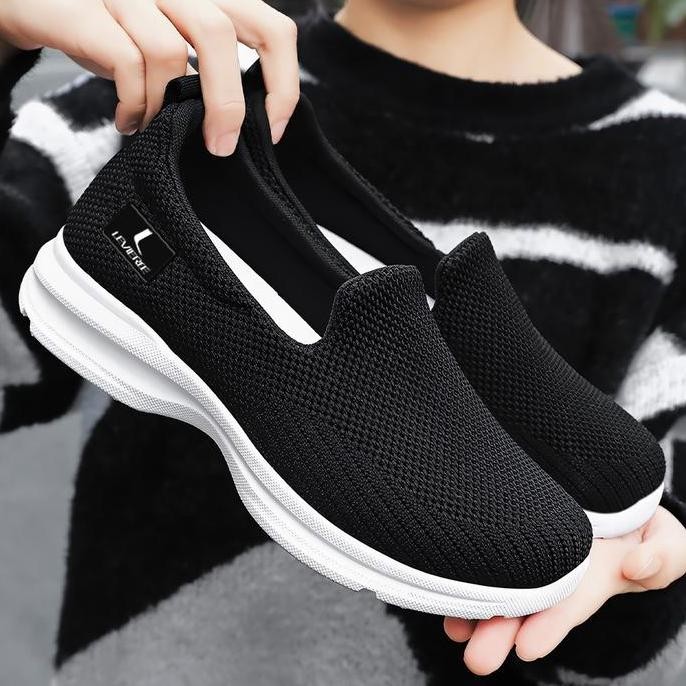 Free Box Sepatu Sneakers Wanita Kanvas Sepatu Wanita Rajut Lv0651