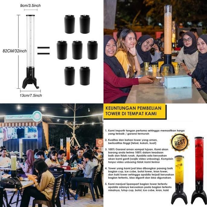 Jshoppe Botol Tower 3L Premium Garansi 1 Bulan / Botol Tower Dispenser Cocok Usaha Kafe Bar Resto / 