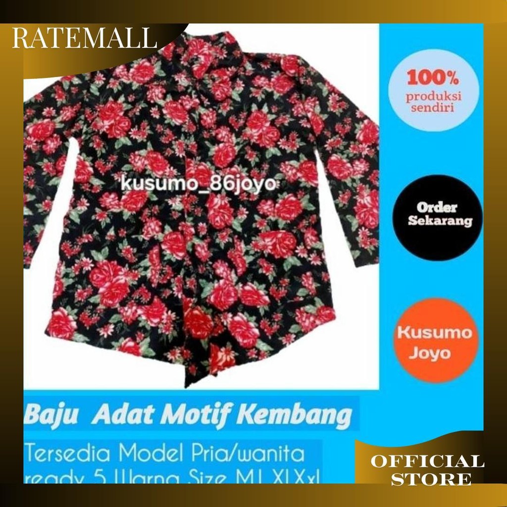 Baju Surjan Kembang Pria/Wanita  Dewasa Ori