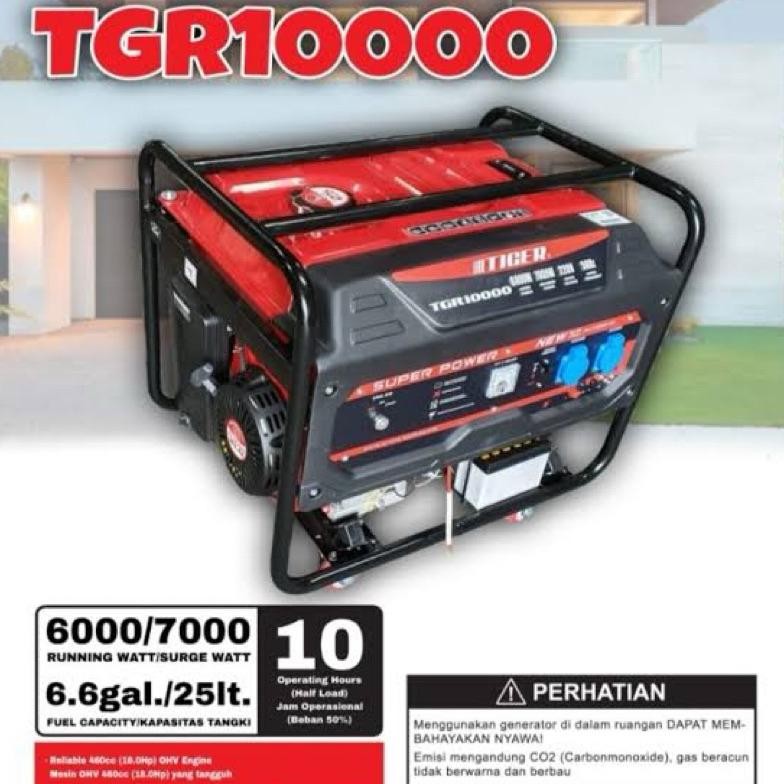 albertGokil Genset 6000-7000 WATT TIGER TG10000 AVR Stater Aki Roda