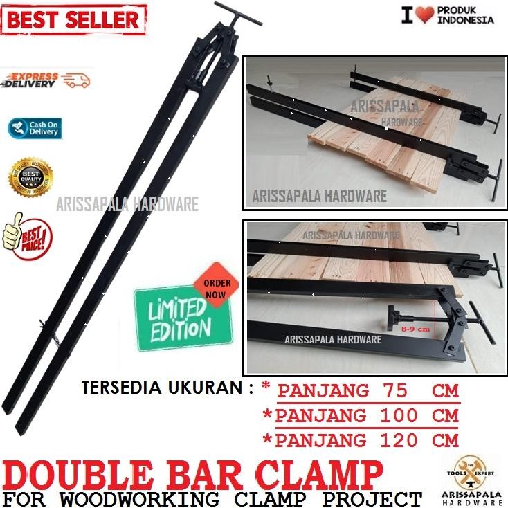EDELWEIS Double Bar Clamp Alat Press Catok Klem Sambung Papan Kayu T Bar Clamp Pipe Clamp