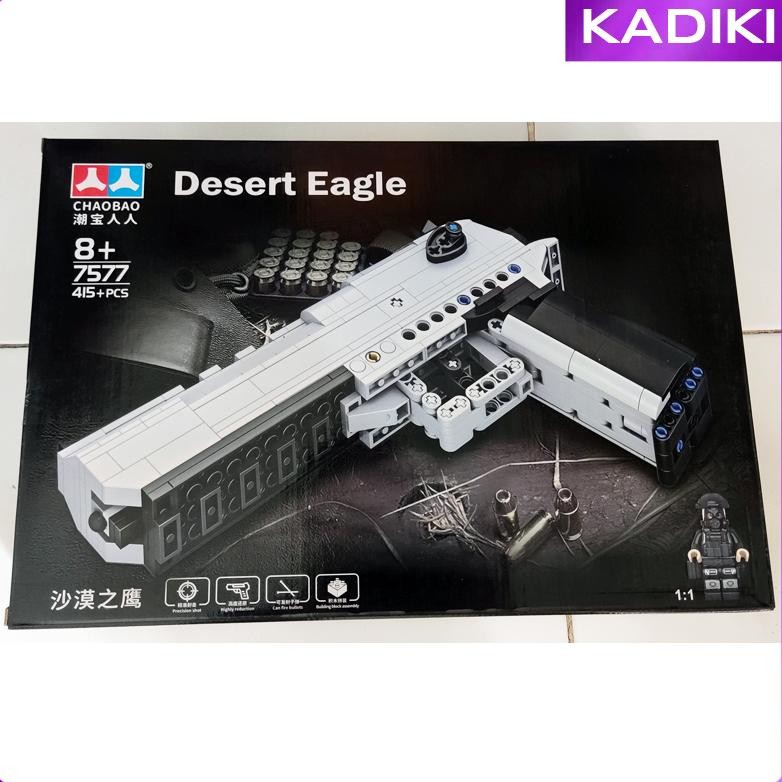 Brick Premium Desert Eagle - Model Mainan Pistol Gun Pajangan Balok Block Brik