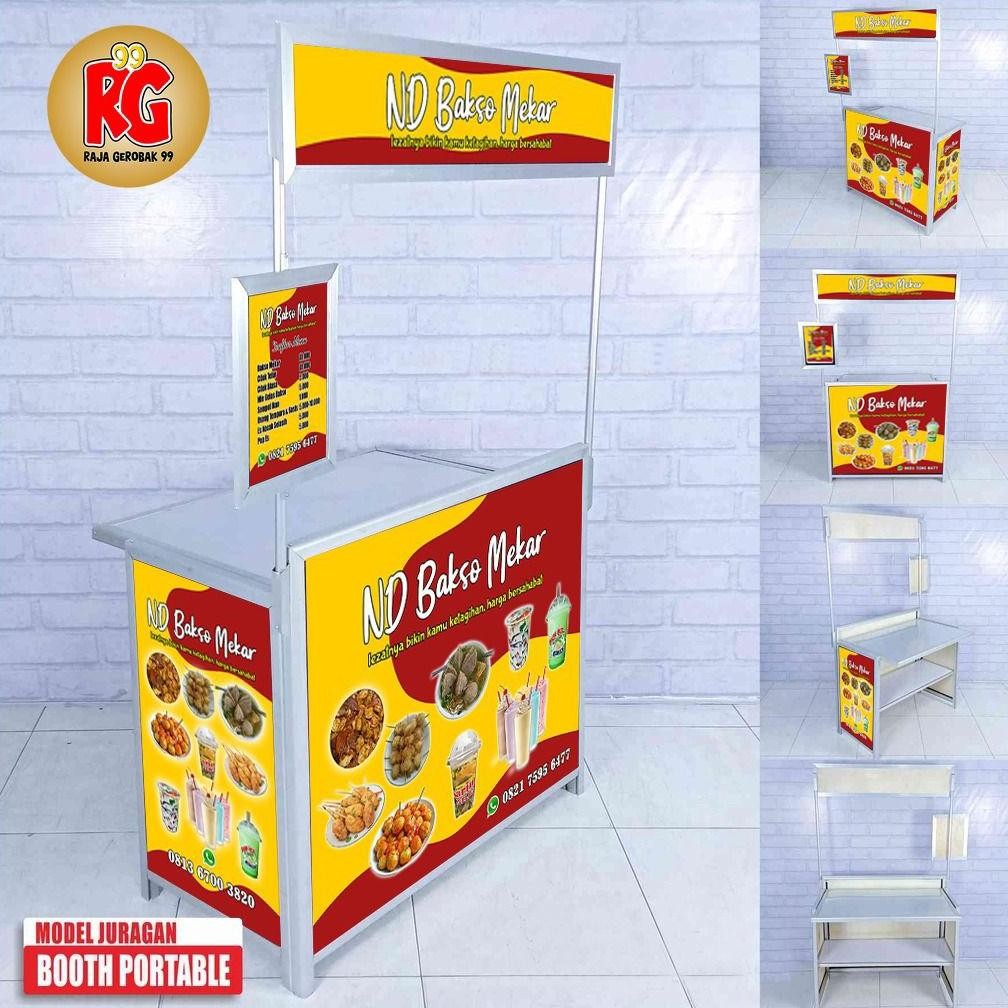 CORVUS- Booth Portable Meja Lipat Gerobak Lipat Almunium Praktis Murah Raja Gerobak 99 Gresik Suraba