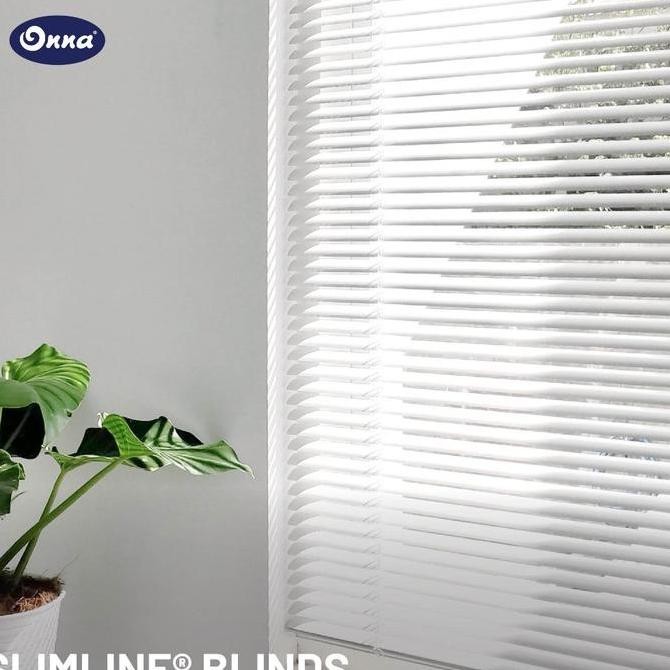 ONNA Slimline Blind Gorden / Tirai Jendela Horizontal Aluminium (Ukuran Custom)