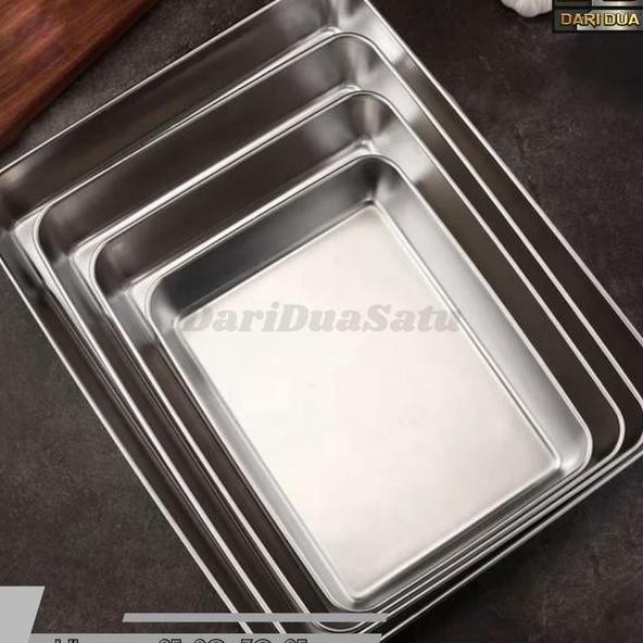 Nampan Stainless Tebal Loyang Persegi Baking Tray Tinggi 6 Cm