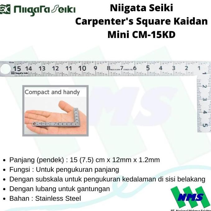 Premium Penggaris Siku Mini Niigata Seiki Carpenter's Square CM-15KD 15cm Promo