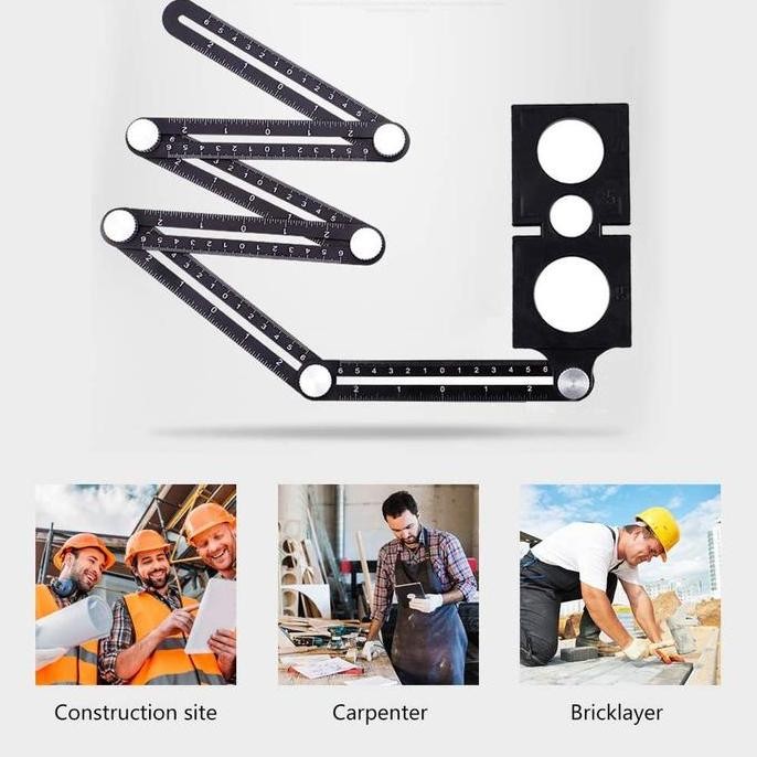 Premium Penggaris Kramik 6 Sudut Hole Locator Promo