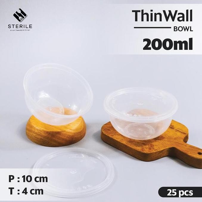 cup puding 200 ml / mangkuk plastik 200 ml thinwall / bowl 200 ml