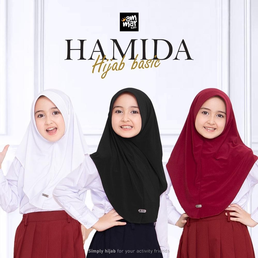 Hot Hamida Hijab Basic Kerudung Jilbab Anak Sekolah Instan Brand Ammar Kids Untuk Tk Sd Smp Warna Pu
