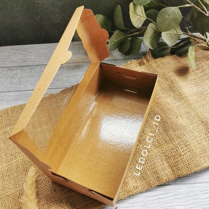 (10 PCS) CB231105 - KRAFT BOX MIKA BROWNIES DUS CAKE KUE TEBAL 23x11x5