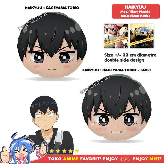 Bantal Bulat Anime Haikyuu : Kageyama Tobio Plush Doll Plushie