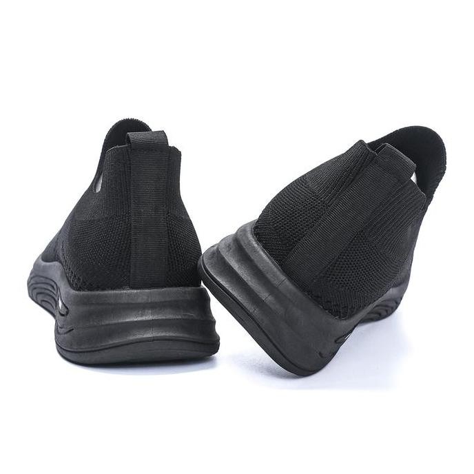 Leedoo Sepatu Slip On Flat Pria Model Kasual Sepatu Sneakers Cowok Shoes Olahraga Antislip Hitam Mr1