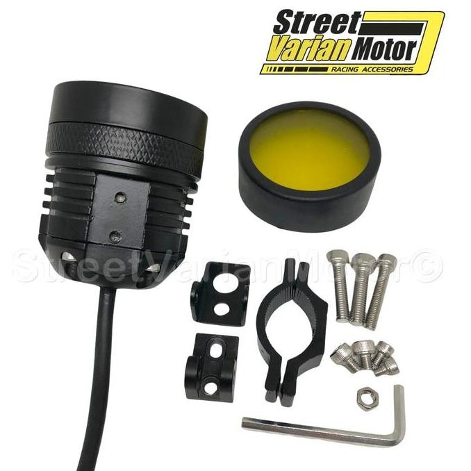 Promo Lampu Tembak Motor LED Cree LX4 LX6 LX9 Plus Mika Kuning COD