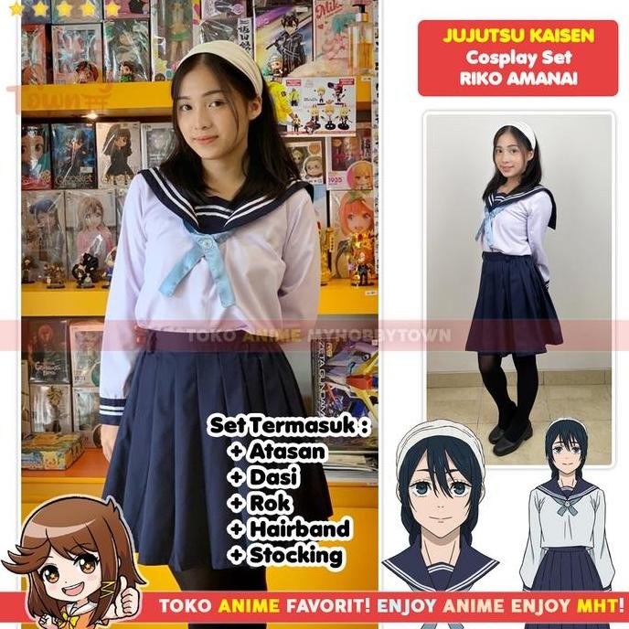Seifuku Riko Amanai Kostum Cosplay Anime Jujutsu Kaisen