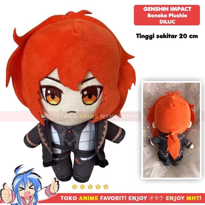 Boneka Anime Karakter Diluc Plushie Doll