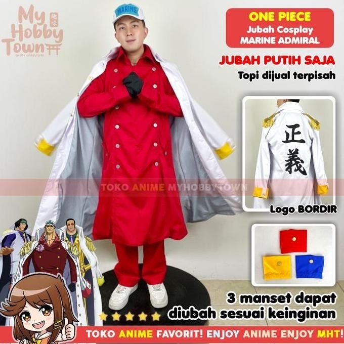 Jubah Cosplay Anime One Piece Marine Admiral Akainu Aokiji Kizaru