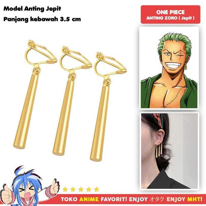 Anting Anime One Piece - Roronoa Zoro Cosplay