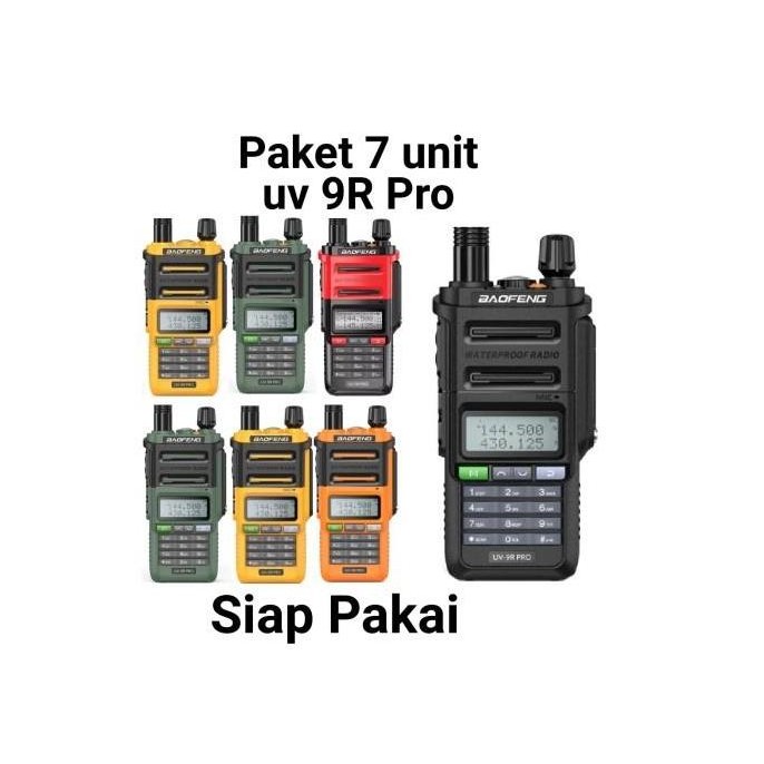 ZOLDYCK- Paket 7 unit Radio HT BF UV 9R Pro wallkie talkie anti air Uv9r uv-9r pro