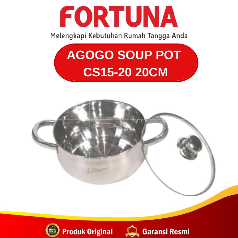 Agogo Soup Pot Cs15-20 20Cm Gagang Stainless