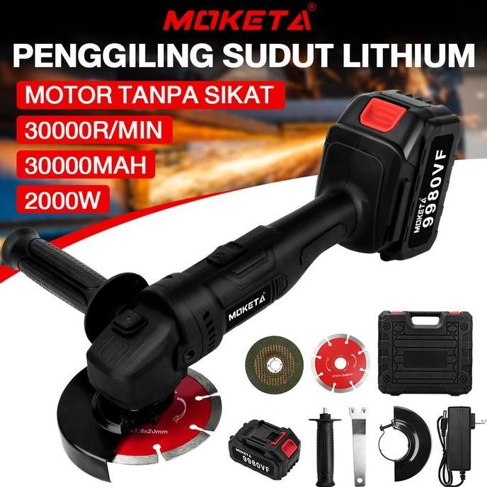 KYOKOTSU- Gerinda Baterai Brushless 4Inch 450W Mesin Gerinda Baterai Tangan Cordless Angle Grinder M