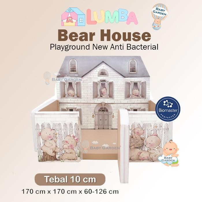 Lumba Playground Antibacterial Bear House | Bumpermat | Playmat | Box bayi | Matras Bayi