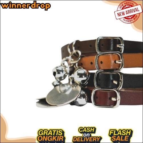 GROSIR Kalung Anjing  Custom Nama Liontin Metal Kulit Premium