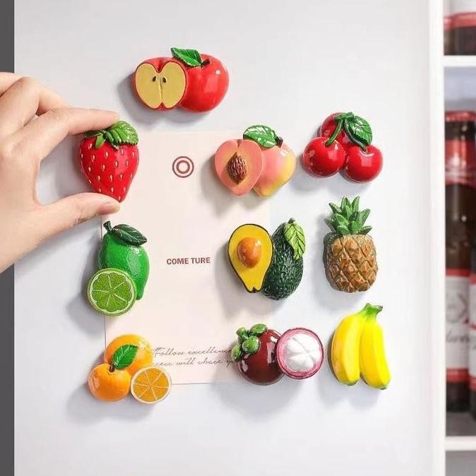 Magnet Tempelan Kulkas Buah-Buahan 3D / Dekorasi Magnet Kulkas Bentuk Buah/ Magnet Kulkas Lucu Unik 