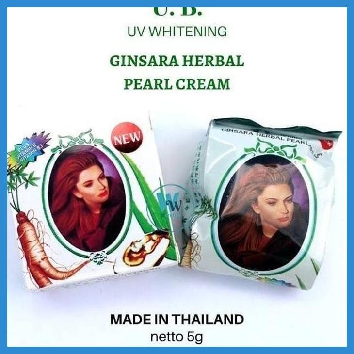 COD UB GINSARA HERBAL PEARL CREAM CREAM MUTIARA 5GR THAILAND KRIM MUKA - UB GINSENG CREAM ORIGINAL B