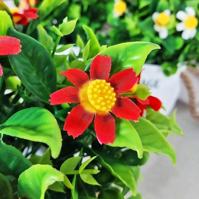 DF283>> Pot Bunga Krisan Tanaman HIas Bunga Plastik Pot bunga Kembang Artificial Hiasan Meja Tamu De