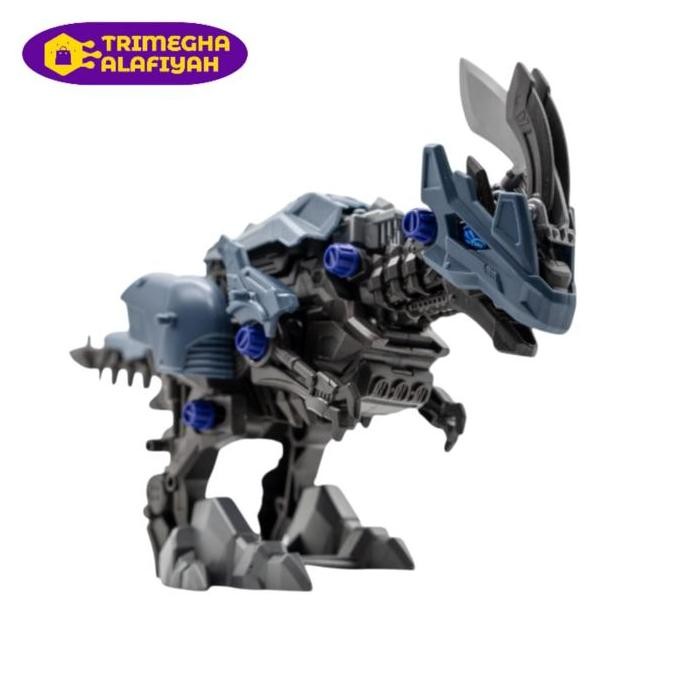 Mainan DIY Rakit Robot Dinosaurus Tempur Elektrik