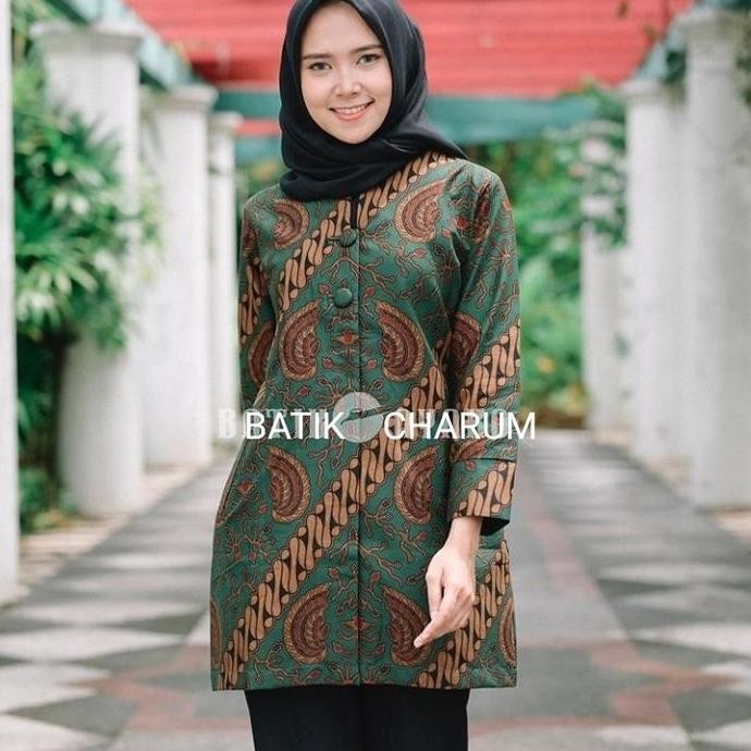 Promo baju batik blouse wanita atasan modern seragam pesta kantor sb02w COD