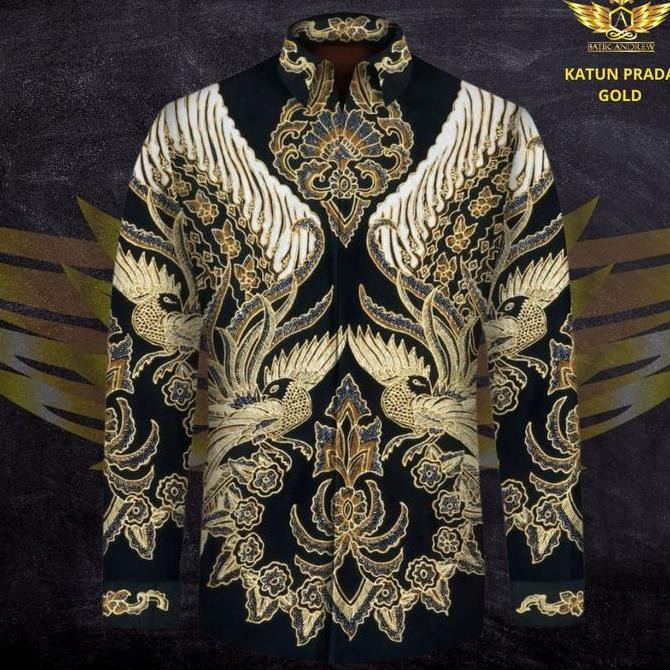 Promo KATUN TULIS POLA PURADA TINTA EMAS MOTIF 5 BAHAN KAIN BATIK TULIS KLASIK HITAM PUTIH SOGAN COD