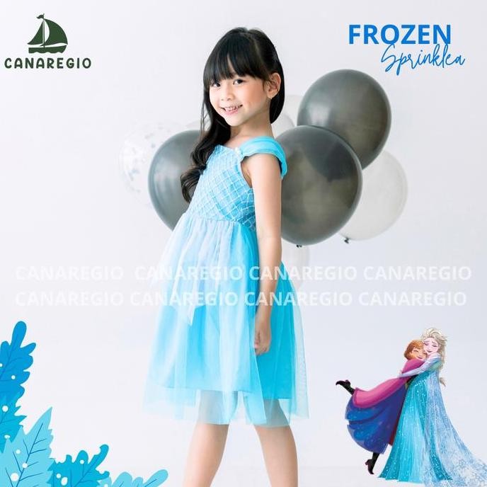 DB16 >> Baju Springkle Frozen Anak Perempuan/Dress Frozen Elsa/ Frozen Zee Zee 1-8 Tahun Cantik