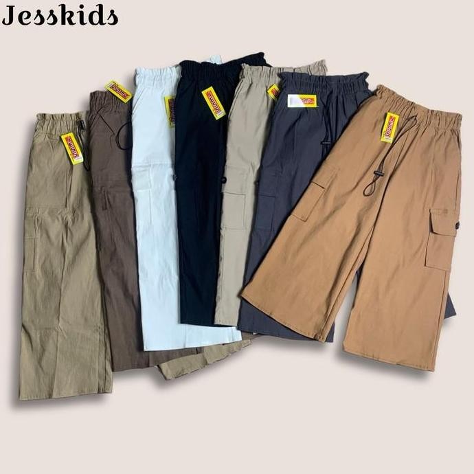DS16 >> Jess Celana Kulot Cargo SoftJeans Anak Perempuan 5-14 Tahun Fashion - Model Terbaru Sd Smp