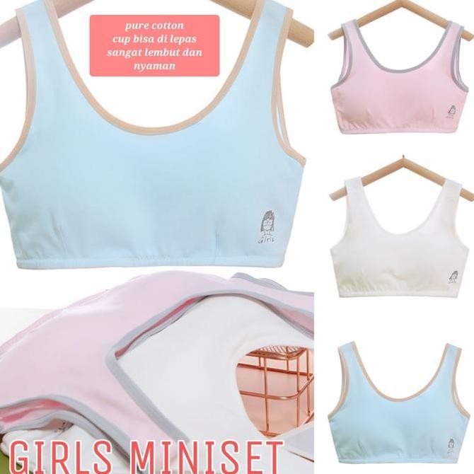 DF192 }} GIRLS MINISET SPORT BRA BH PAKAIAN DALAM ANAK SD SMP REMAJA NOT SOREX