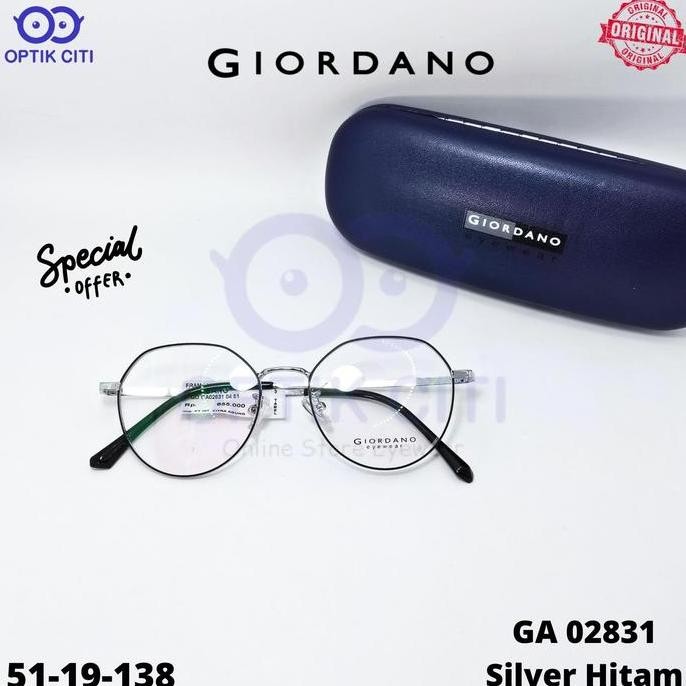 Frame Kacamata Pria Wanita Bulat Giordano Ga 02831 Ringan Original
