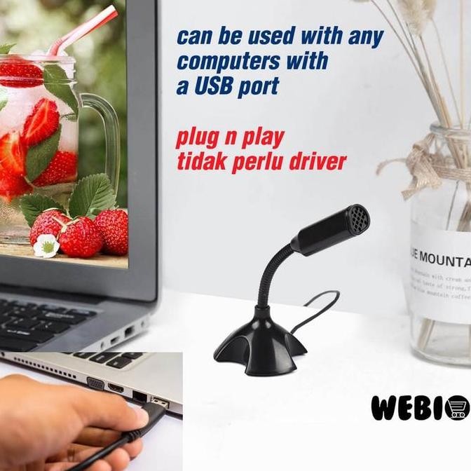 Mic U03 Microphone USB Mini Microfon Kabel Mikrofon PC Mik