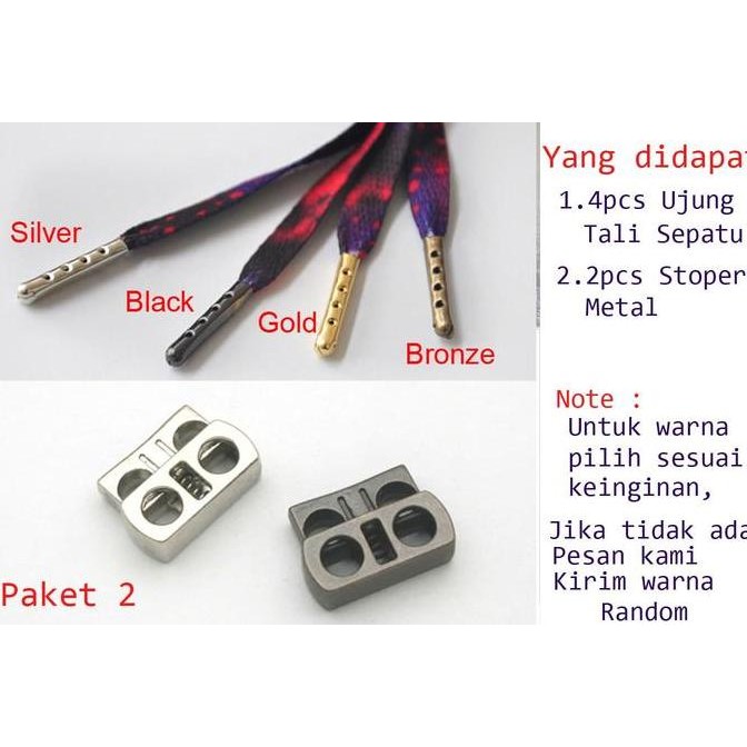 Paket 2 - Stoper Metal + Ujung Tali Sepatu