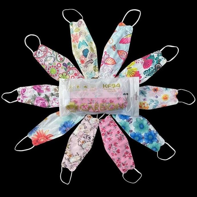 COD MASKER KF94 BUNGA CAREION 4PLY MASKER KF 94 KUPU KUPU ISI 10 PCS MIX