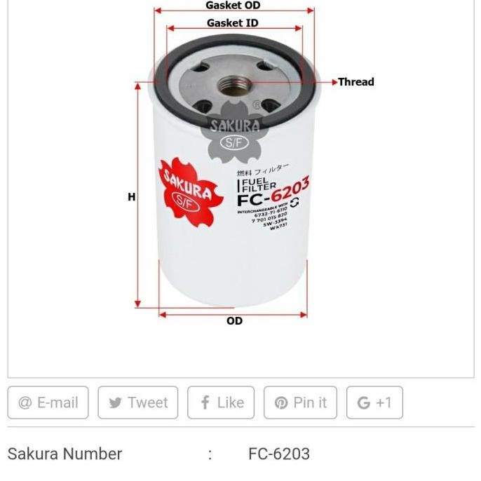 [Best] Filter Sakura FC-6203 FC6203 FC 6203
