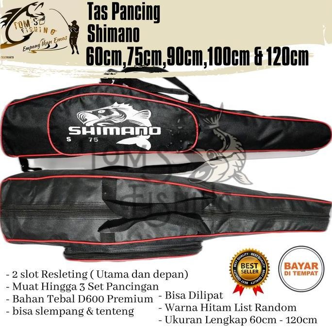 Tas Pancing Shimano 60cm -120cm Selempang & Tenteng (Bahan Tebal) Murah Berkualitas - Toms Fishing