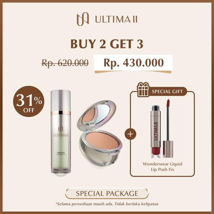 [B2G3] ULTIMA II Delicate Under Makeup Tint Aquafleur + Delicate Cream Powder Free Wonderwear Liquid