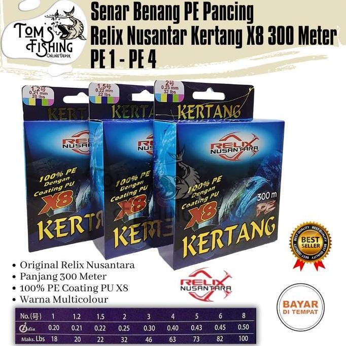 Senar Benang Pancing PE RELIX NUSANTARA KERTANG X8 300 Meter (PE 1 - PE 4) Murah - Toms Fishing