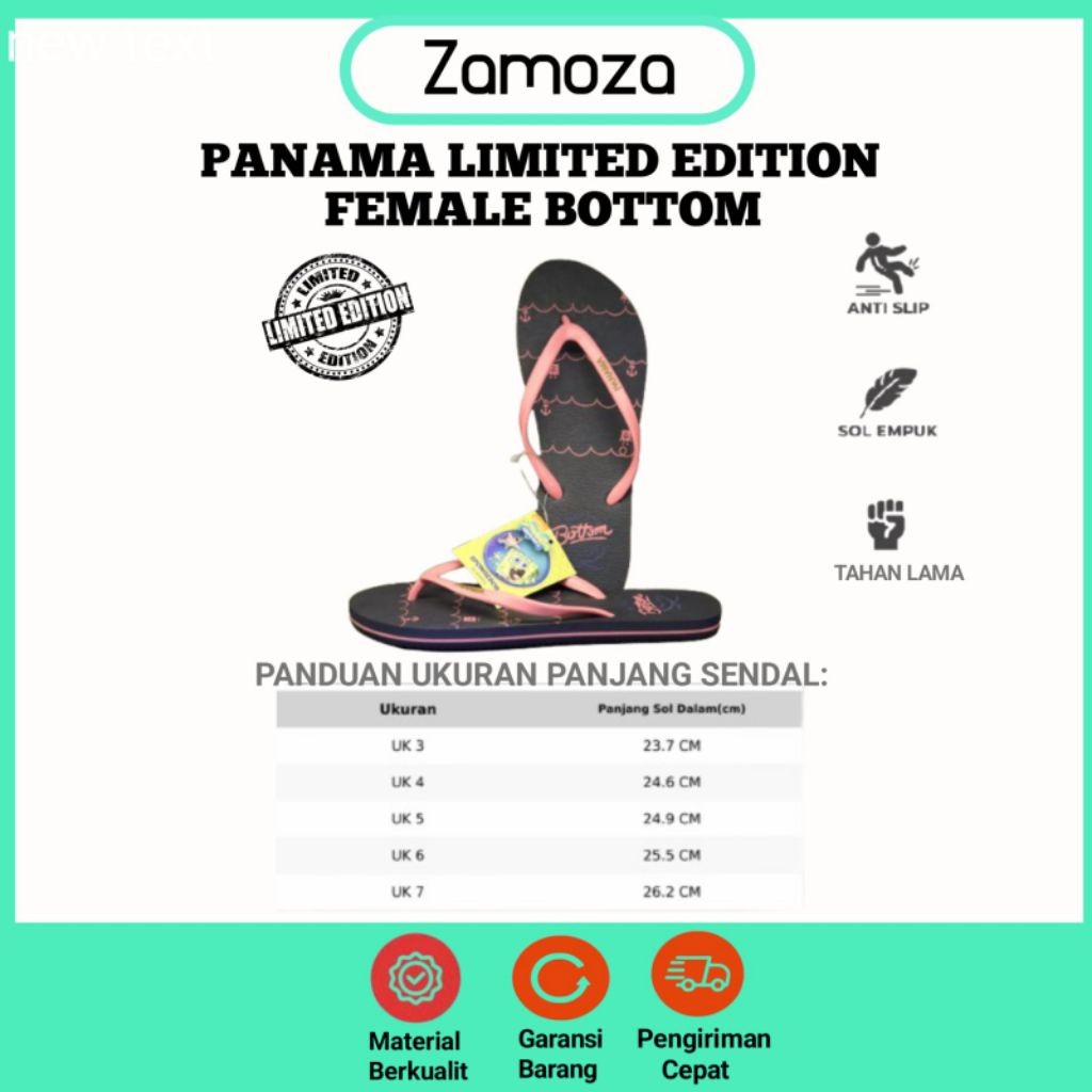 Sandal Jepit Wanita / Sendal Panama Limited Edition Navy List Pink