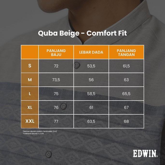 BELI EDWIN JEANS - Kemeja Koko Pria Lengan Panjang KAFFAH BEIGE Baju Muslim Pria BELI