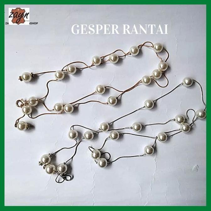 Women- Belt Rantai Mutiara Gold Gesper Fashion Nita Silver Ikat Pinggang Gamis Rantai Model Kait