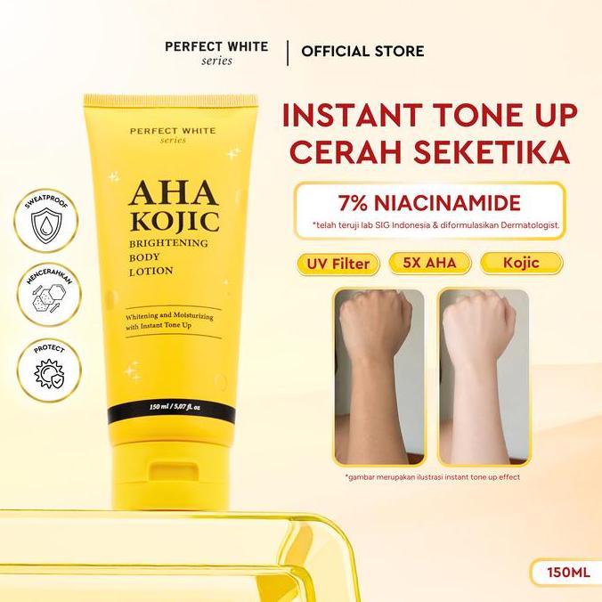 [150ml] PERFECT WHITE AHA Kojic Brightening Body Lotion UV Filter Tone Up | Hand Body Lightening Pen