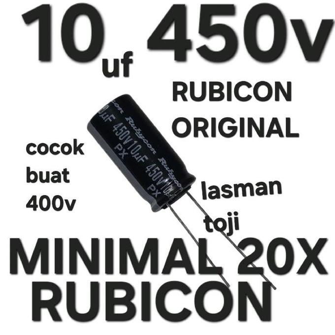 ( RUBICON HITAM 10 UF 450V ) ELKO ELCO 10UF 450V 450V10UF 400V10UF 10 UF 10MF 10MIKRO 10 UF MF MIKRO