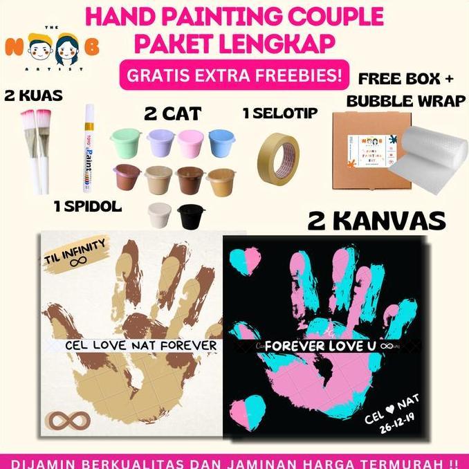 Hand Painting Kit Canvas| Cap Tangan Kanvas | Kanvas Lukis Tangan Couple | Hand Painting Couple
