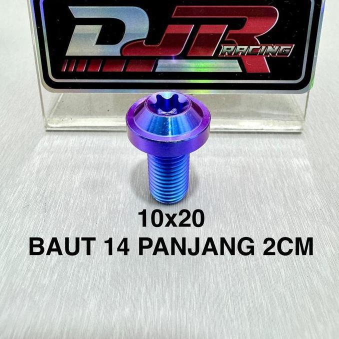 DE94 >> BAUT 14 TITANIUM 10x20 BIG HEAD original VIETNAM baut 14 panjang 2cm